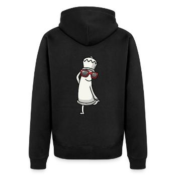 Dancing chess pieces Chess players - Unisex Premium Organic Zip Hoodie - black - Back - Nico (187cm)