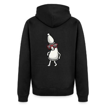 Dancing chess pieces Chess players - Unisex Premium Organic Zip Hoodie - black - Back - Nico (187cm)