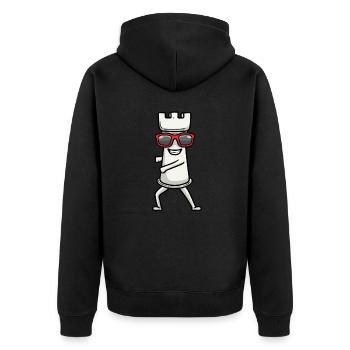 Dancing chess pieces Chess players - Unisex Premium Organic Zip Hoodie - black - Back - Nico (187cm)