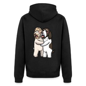 Petit Basset Griffon Vendéen Dog Lover - Veste à capuche bio Premium Unisexe - noir - Dos - Nico (187cm)