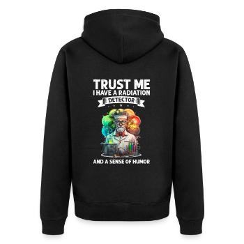 Nuklearingenieur für Kernkraftwerk und Kernenergie - Unisex Premium Bio Zip Hoodie - Schwarz - Hinten - Nico (187cm)