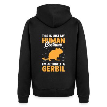 Juste mon rongeur costume de gerbille Gerbille - Veste à capuche bio Premium Unisexe - noir - Dos - Nico (187cm)