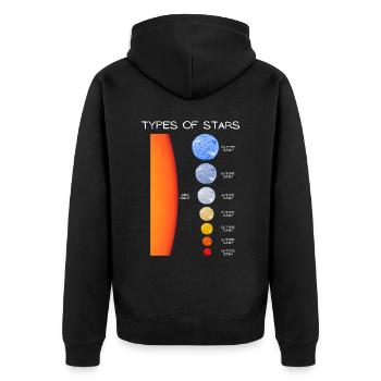Klassifizierung der Sterne - Unisex Premium Bio Zip Hoodie - Schwarz - Hinten - Nico (187cm)