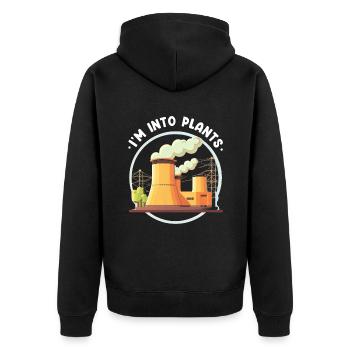 Erneuerbare Nukleare Spruch für Nukleartechnik - Unisex Premium Bio Zip Hoodie - Schwarz - Hinten - Nico (187cm)