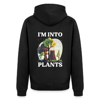 Nuklearingenieur für Kernkraftwerk und Kernenergie - Unisex Premium Bio Zip Hoodie - Schwarz - Hinten - Nico (187cm)
