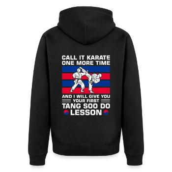Tang so Do Gift - Unisex Premium Organic Zip Hoodie - black - Back - Nico (187cm)