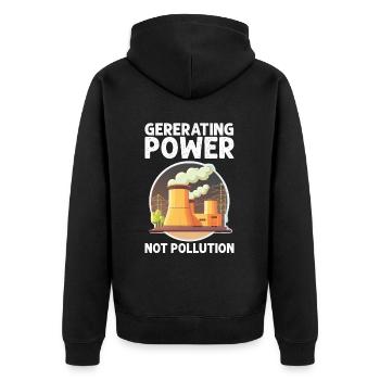 Kernenergie Spruch für Kernenergie - Unisex Premium Bio Zip Hoodie - Schwarz - Hinten - Nico (187cm)