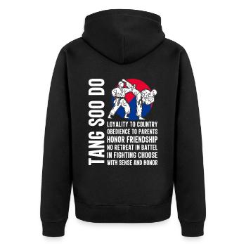 Tang so Do Gift - Unisex Premium Organic Zip Hoodie - black - Back - Nico (187cm)