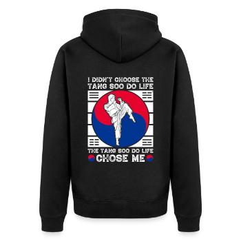 Tang so Do Gift - Unisex Premium Organic Zip Hoodie - black - Back - Nico (187cm)