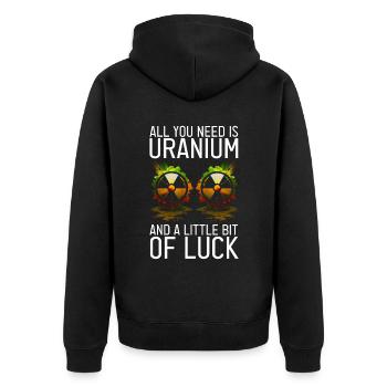 Nuklearingenieur für Kernkraftwerk und Kernenergie - Unisex Premium Bio Zip Hoodie - Schwarz - Hinten - Nico (187cm)