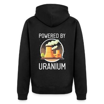 Kernenergie Spruch für Kernenergie - Unisex Premium Bio Zip Hoodie - Schwarz - Hinten - Nico (187cm)