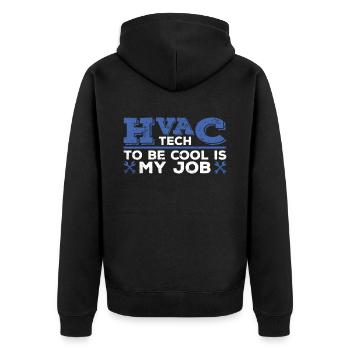 Hlk-techniker-design Für Eine Hlk-lüftungstechnik - Unisex Premium Organic Zip Hoodie - black - Back - Nico (187cm)
