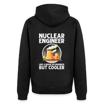 Nuklearingenieur für Kernkraftwerk und Kernenergie - Unisex Premium Bio Zip Hoodie - Schwarz - Hinten - Nico (187cm)