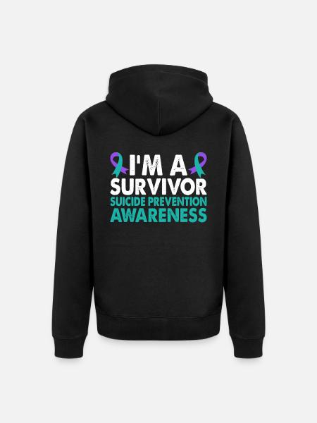 Suicide Prevention Awareness Month for - Unisex Premium Organic Zip Hoodie - black
