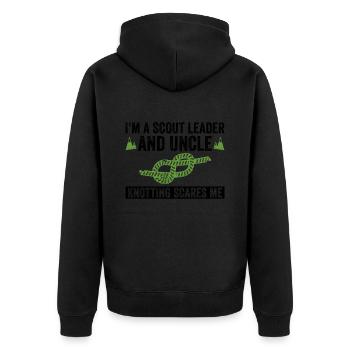 Scout Leader Onkel Design Für Einen Cub Master - Unisex Premium Organic Zip Hoodie - black - Back - Nico (187cm)