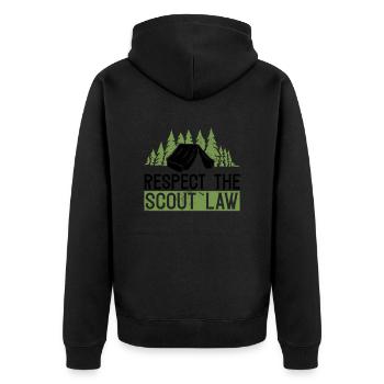 Cub Master Design Für Einen Pfadfinderführer Und - Unisex Premium Bio Zip Hoodie - Schwarz - Hinten - Nico (187cm)