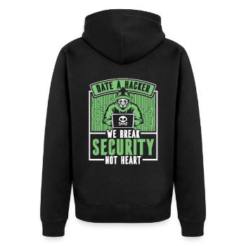 Date Hacker Nous brisons la sécurité Pas le phishing cardiaque - Veste à capuche bio Premium Unisexe - noir - Dos - Nico (187cm)