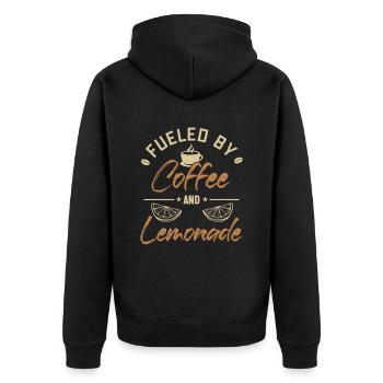 Alimenté par le café et la limonade Limonade - Veste à capuche bio Premium Unisexe - noir - Dos - Nico (187cm)