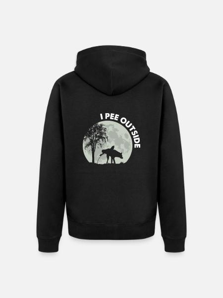 I Pee Outside Dog - Unisex Premium Organic Zip Hoodie - black