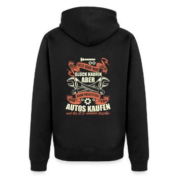Automechaniker Sprüche Lustig Auto KFZ - Unisex Premium Bio Zip Hoodie - Schwarz - Hinten - Nico (187cm)