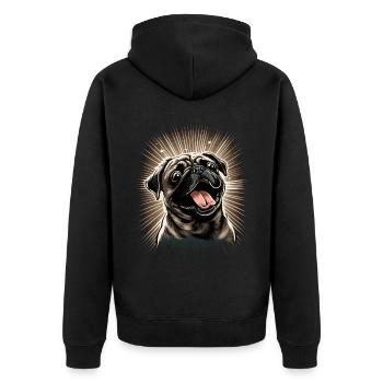 Cute Pug Dog Breed Pet Lover - Unisex Premium Bio Zip Hoodie - Schwarz - Hinten - Nico (187cm)