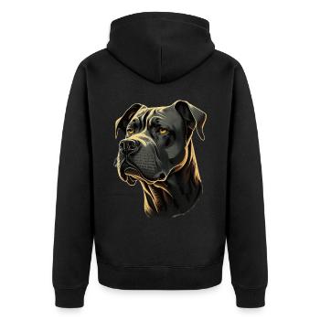Cute Cane Corso Dog Breed Pet Lover - Unisex Premium Bio Zip Hoodie - Schwarz - Hinten - Nico (187cm)
