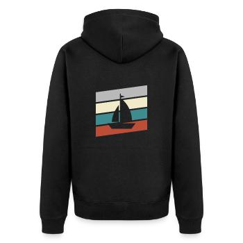 Rétro de la voile - Veste à capuche bio Premium Unisexe - noir - Dos - Nico (187cm)