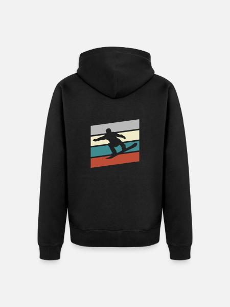 Snowboard Rétro - Veste à capuche bio Premium Unisexe - noir