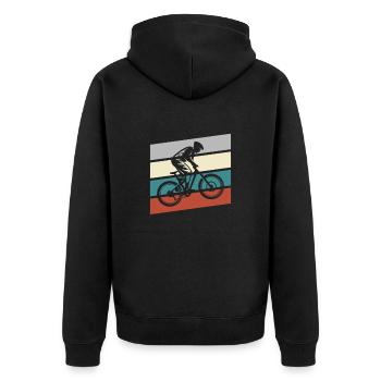 Mountain Bike Retro - Unisex Premium Organic Zip Hoodie - black - Back - Nico (187cm)