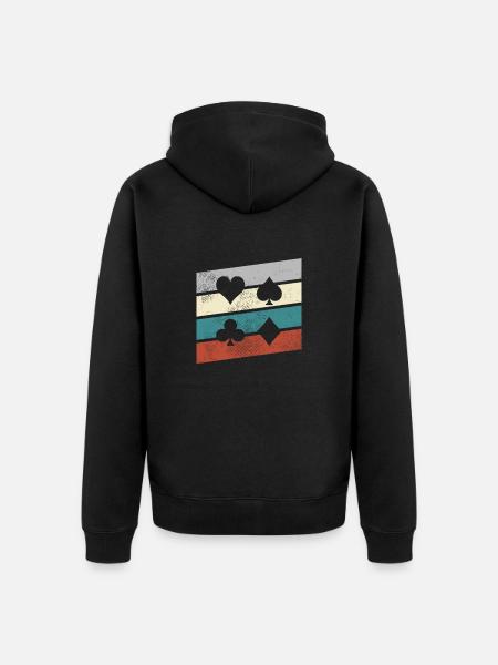 Poker Rétro - Veste à capuche bio Premium Unisexe - noir