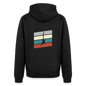 EGitarre Retro - Unisex Premium Organic Zip Hoodie - black - Back - Nico (187cm)