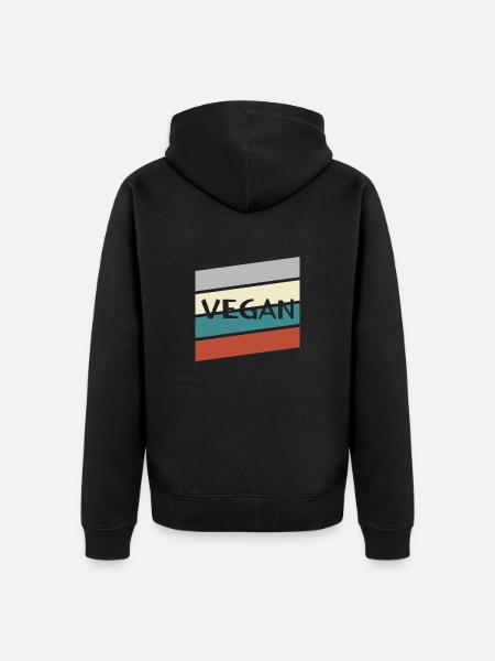 Rétro végétalien - Veste à capuche bio Premium Unisexe - noir
