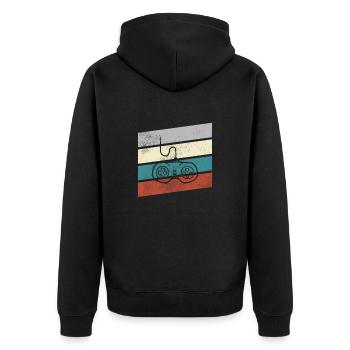 Gaming Retro - Unisex Premium Bio Zip Hoodie - Schwarz - Hinten - Nico (187cm)