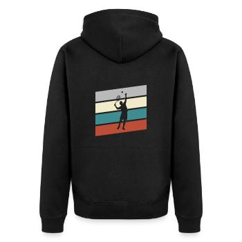 Tennis Rétro - Veste à capuche bio Premium Unisexe - noir - Dos - Nico (187cm)