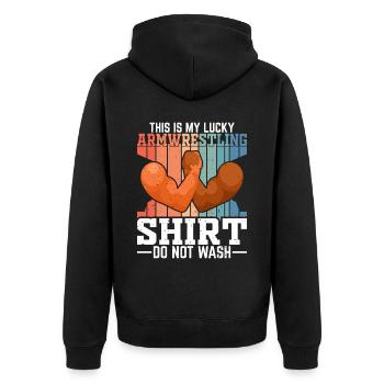 Arm wrestler - Unisex Premium Organic Zip Hoodie - black - Back - Nico (187cm)
