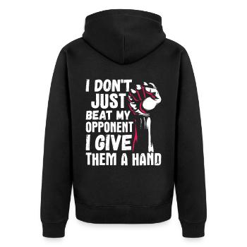 Arm wrestling arm wrestler - Unisex Premium Organic Zip Hoodie - black - Back - Nico (187cm)