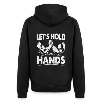 Arm wrestling arm wrestler - Unisex Premium Organic Zip Hoodie - black - Back - Nico (187cm)