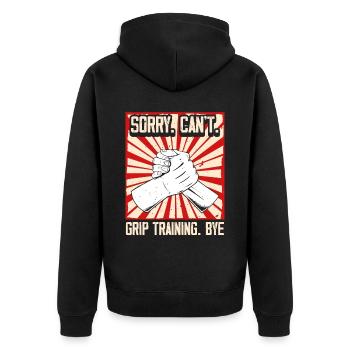 Arm wrestling arm wrestler - Unisex Premium Organic Zip Hoodie - black - Back - Nico (187cm)