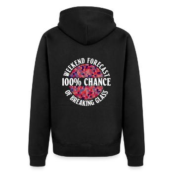 Weekend forecast - 100% chance of - Unisex Premium Organic Zip Hoodie - black - Back - Nico (187cm)