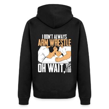 Arm wrestling arm wrestler - Unisex Premium Organic Zip Hoodie - black - Back - Nico (187cm)