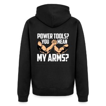 Arm wrestling arm wrestler - Unisex Premium Organic Zip Hoodie - black - Back - Nico (187cm)