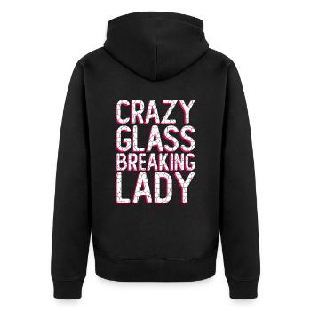 Crazy Glass Breaking Lady - Chip Work Glass Artist - Veste à capuche bio Premium Unisexe - noir - Dos - Nico (187cm)