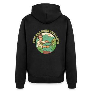 Hobbygärtner Garten Vater Gartenvater - Unisex Premium Bio Zip Hoodie - Schwarz - Hinten - Nico (187cm)