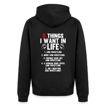 Arm wrestler - Unisex Premium Organic Zip Hoodie - black - Back - Nico (187cm)