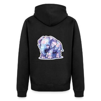 Éléphant Éléphant Éléphant Bébé Pachyderme - Veste à capuche bio Premium Unisexe - noir - Dos - Nico (187cm)