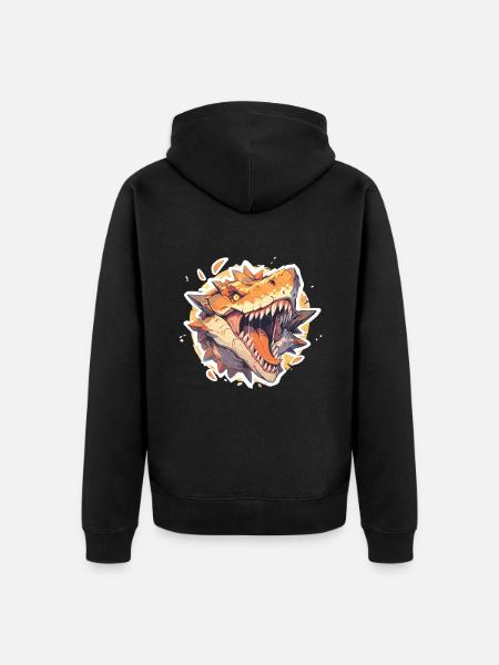 Dinosaur TRex - Unisex Premium Organic Zip Hoodie - black