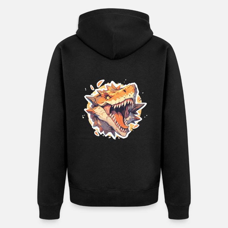 Dinosaure TRex - Veste à capuche bio Premium Unisexe - noir