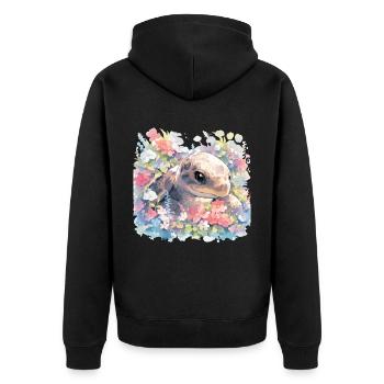 Tortue Lézard Tortue Bébés Tortues - Veste à capuche bio Premium Unisexe - noir - Dos - Nico (187cm)