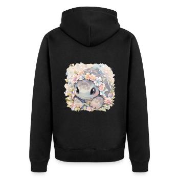 Tortue Lézard Tortue Bébés Tortues - Veste à capuche bio Premium Unisexe - noir - Dos - Nico (187cm)
