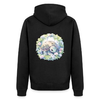 Tortue Lézard Tortue Bébés Tortues - Veste à capuche bio Premium Unisexe - noir - Dos - Nico (187cm)